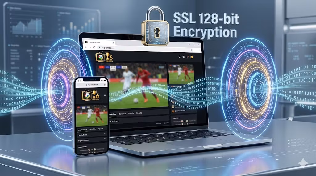 Hệ thống bảo mật tường lửa 5 lớp và công nghệ mã hóa dữ liệu SSL 128-bit trên website Thapcamz.store giúp bảo vệ an toàn thông tin người dùng.