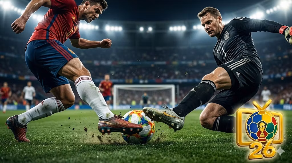 Khoảnh khắc thủ môn quét Manuel Neuer dũng mãnh băng ra khỏi vòng cấm địa để cắt bóng trước mũi giày tiền đạo đối phương.